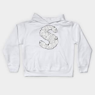 Zentangle letter S Kids Hoodie